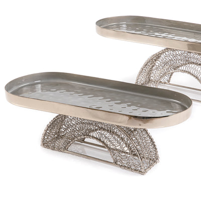 طقم 2 ستاند بيضاوي معدني أنيق