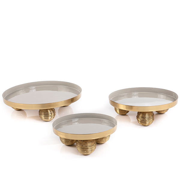 Set of 3 round metal stand