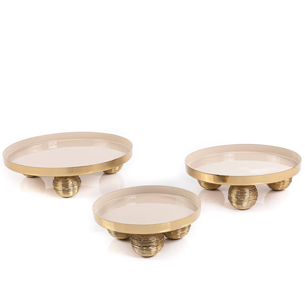 Set of 3 round metal stand