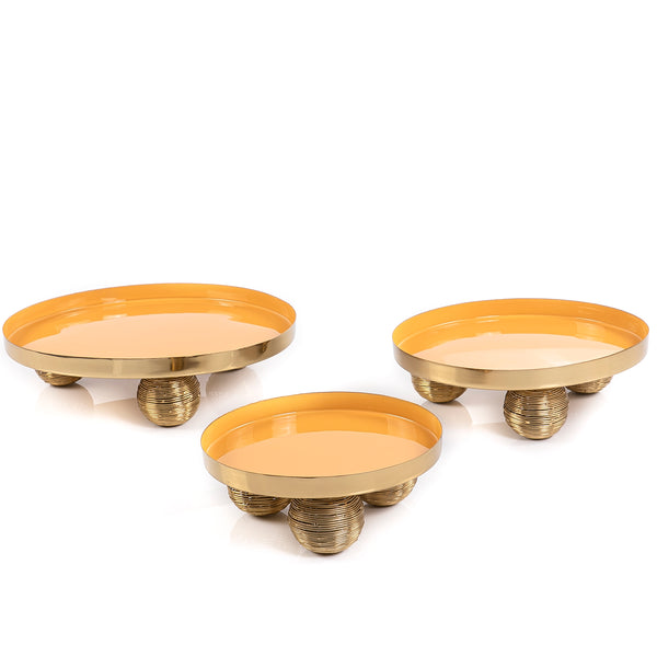 Set of 3 round metal stand