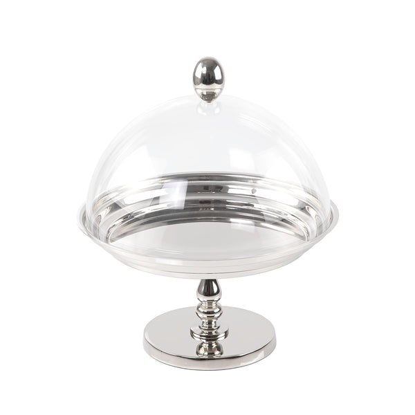 Stainless Steel Cake Stand with Acrylic Dome