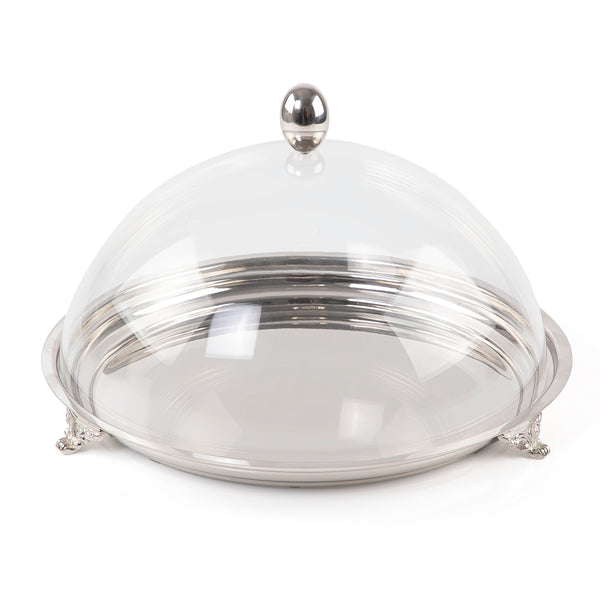 Stainless Steel Cake Stand with Acrylic Dome