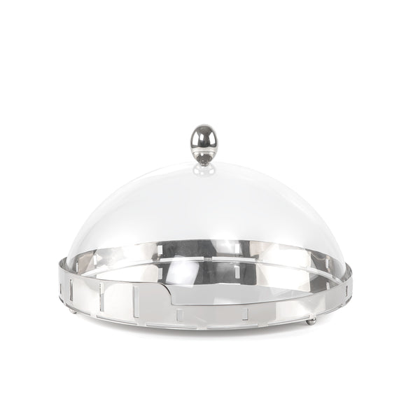 Stainless Steel Cake Stand with Acrylic Dome