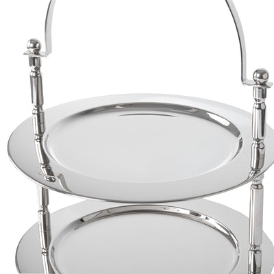 ستاند كيك ستانلس ستيل ثنائي الطوابق