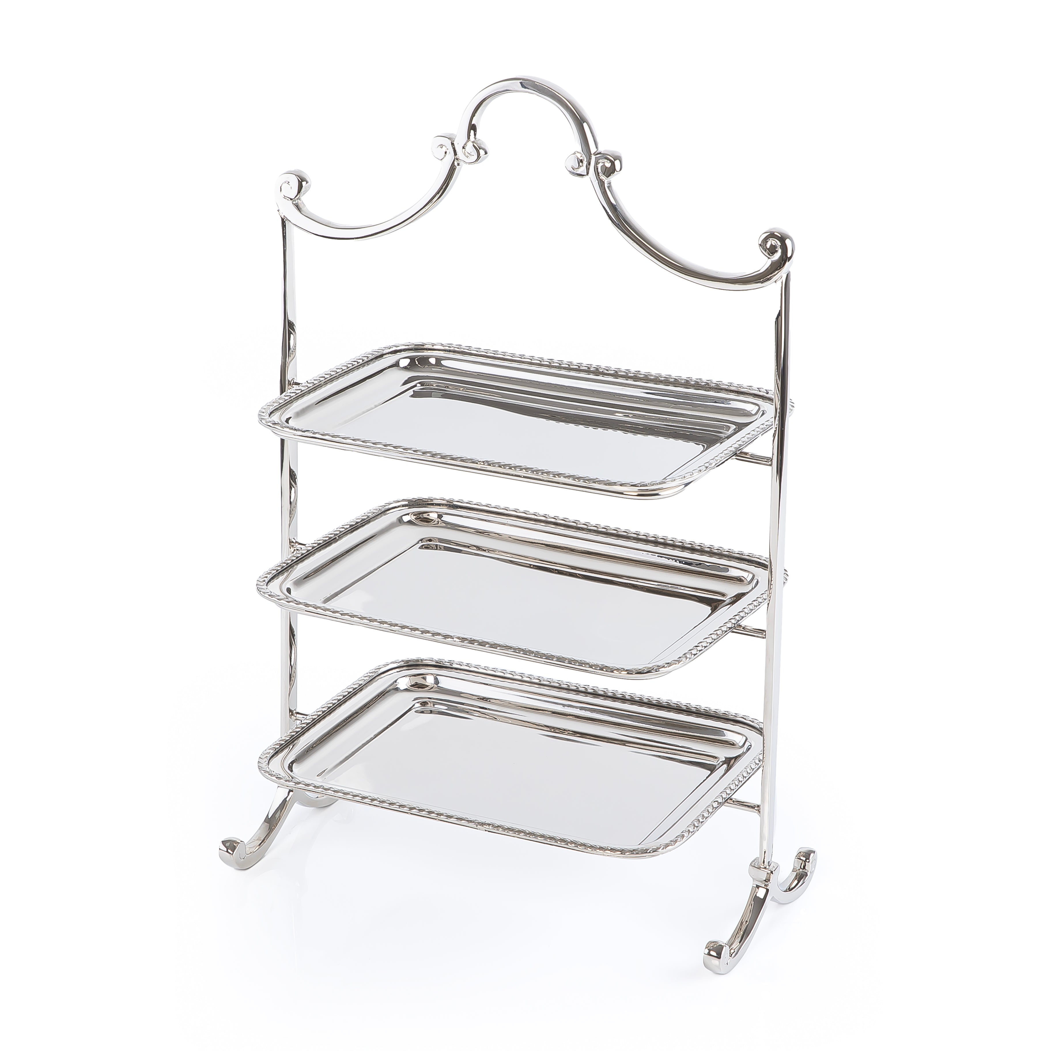 Stainless steel three tiers stand - silver