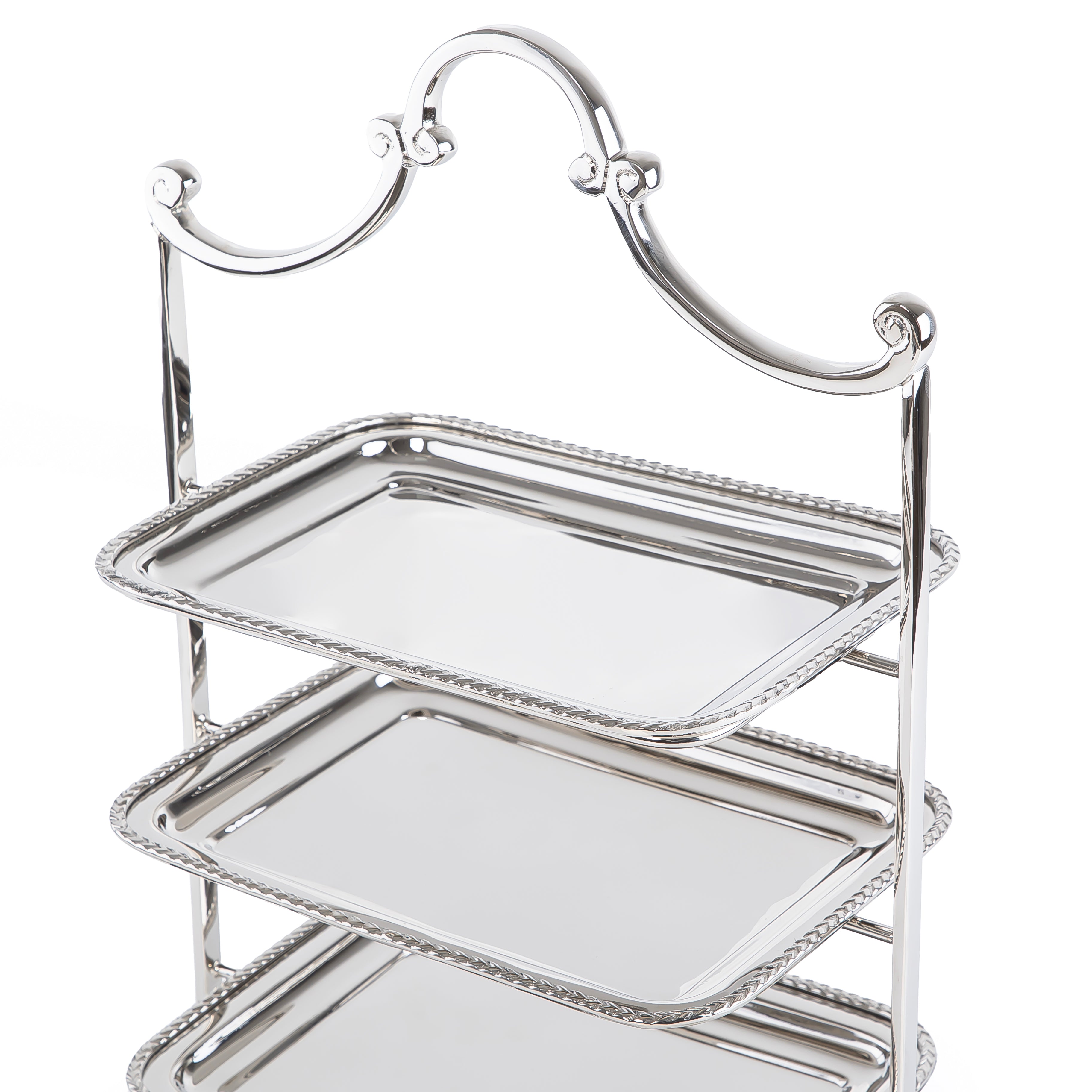 Stainless steel three tiers stand - silver