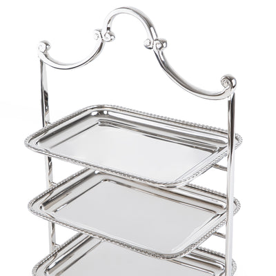 Stainless steel three tiers stand - silver