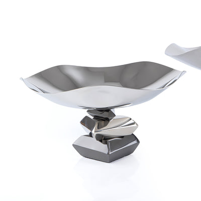 Set of 2 Metal Cake Stand with gift box - Black & Silver