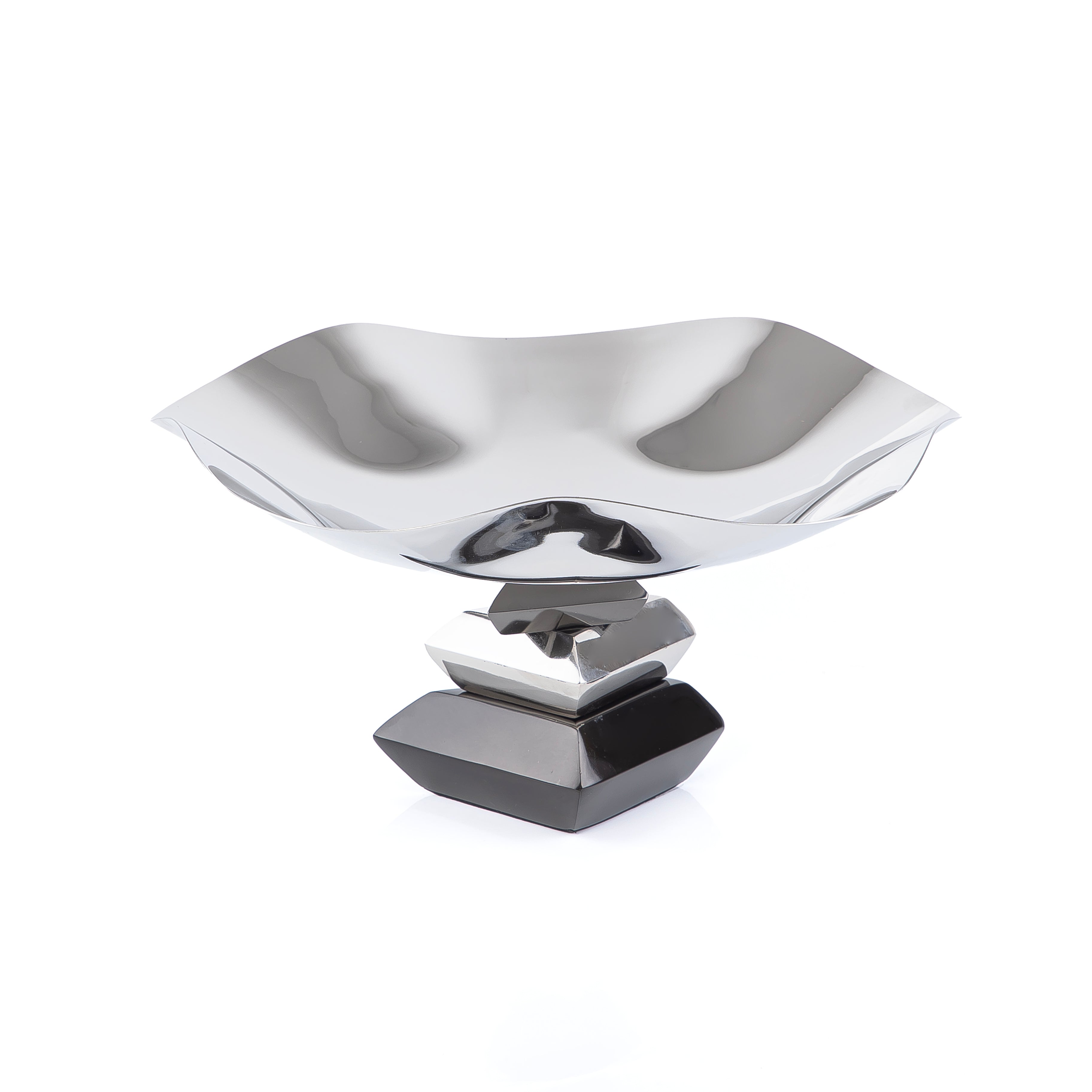 Metal cake stand - black and silver large