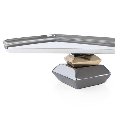 صينية تقديم معدنية أنيقة مع قاعدة – حجم صغير