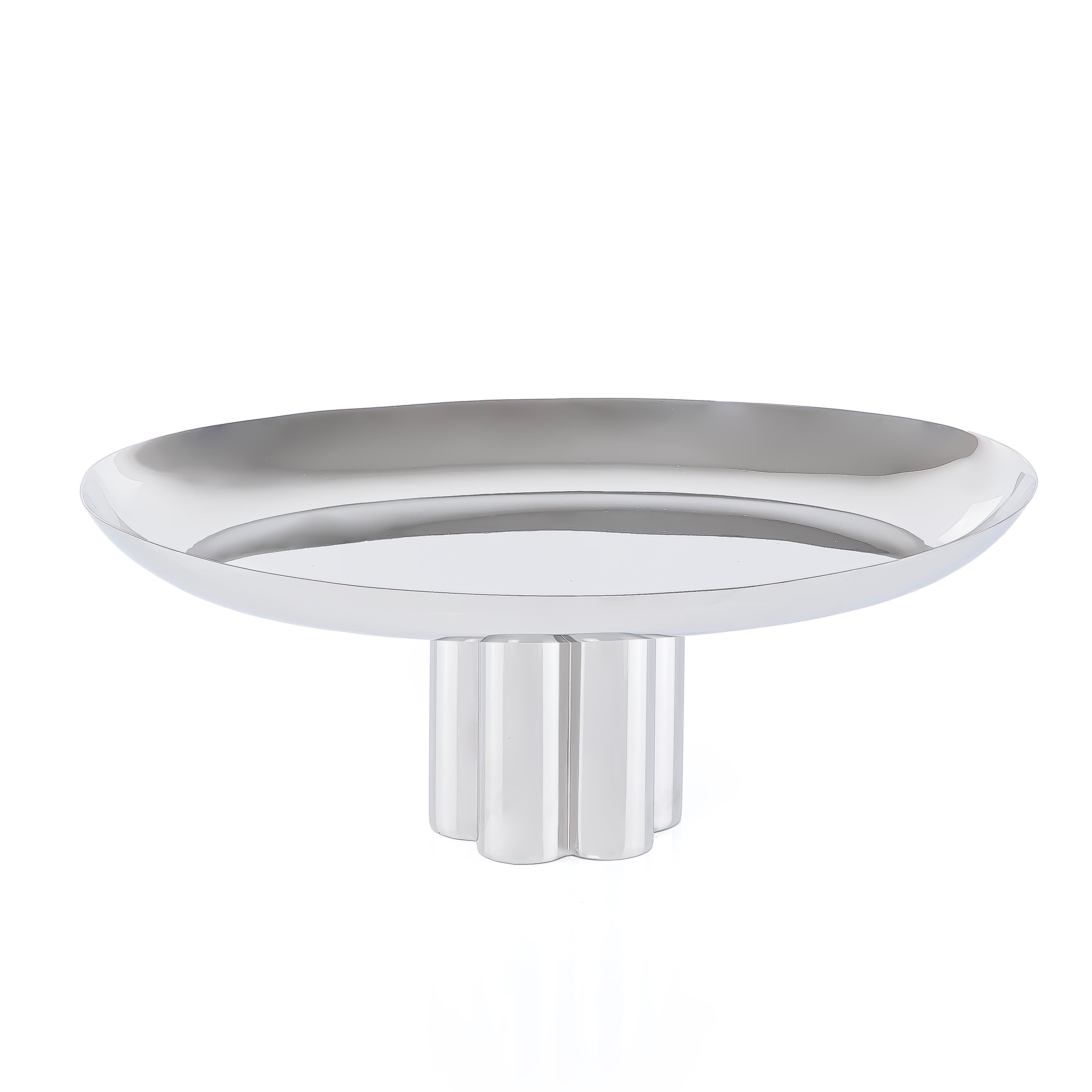 ستاند للتقديم معدن دائري - فضي كبير 