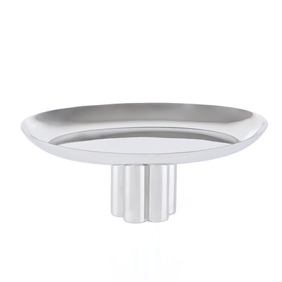 ستاند للتقديم معدن دائري - فضي كبير 