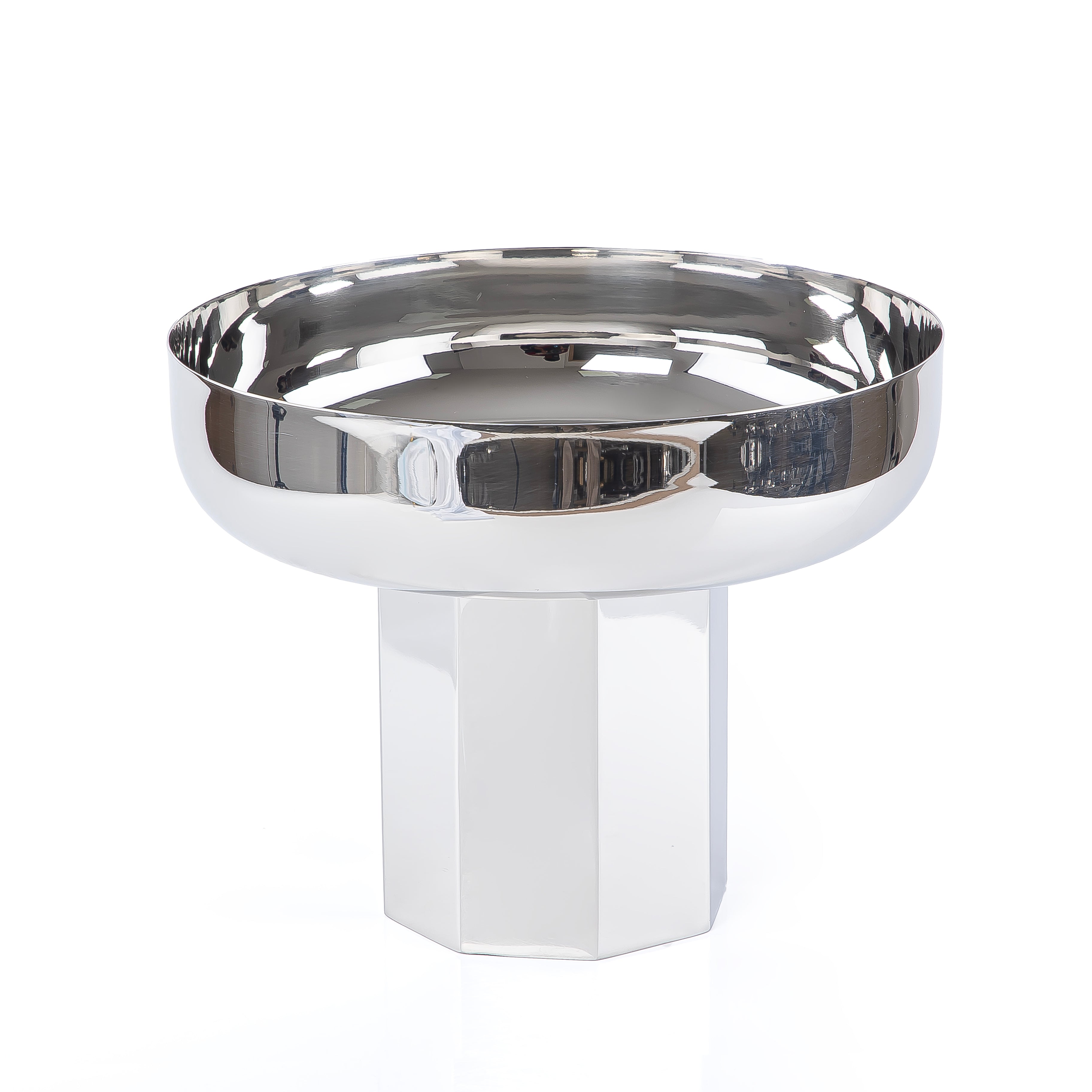 ستاند للتقديم معدن دائري - فضي كبير