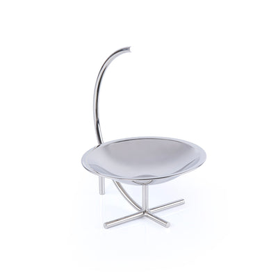 ستاند تقديم معدني دائري باللون الفضي - صغير