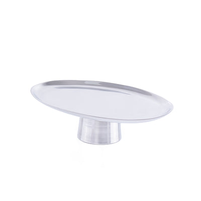Oval Metal Serveware Stand - Silver