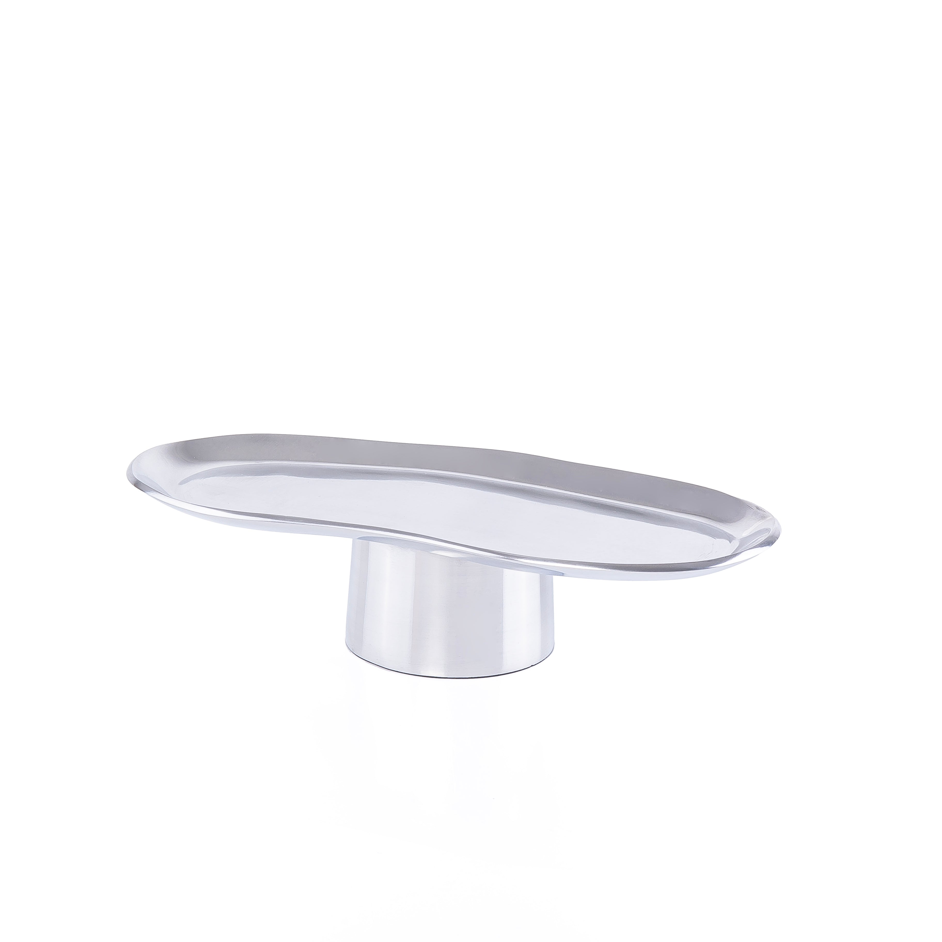 ستاند تقديم بيضاوي معدن - فضي 