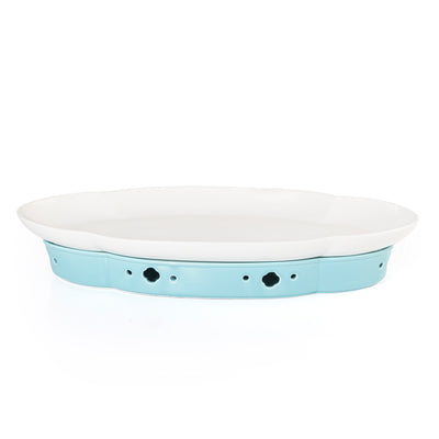 طبق سيراميك أنيق مع قاعدة موقد عملية