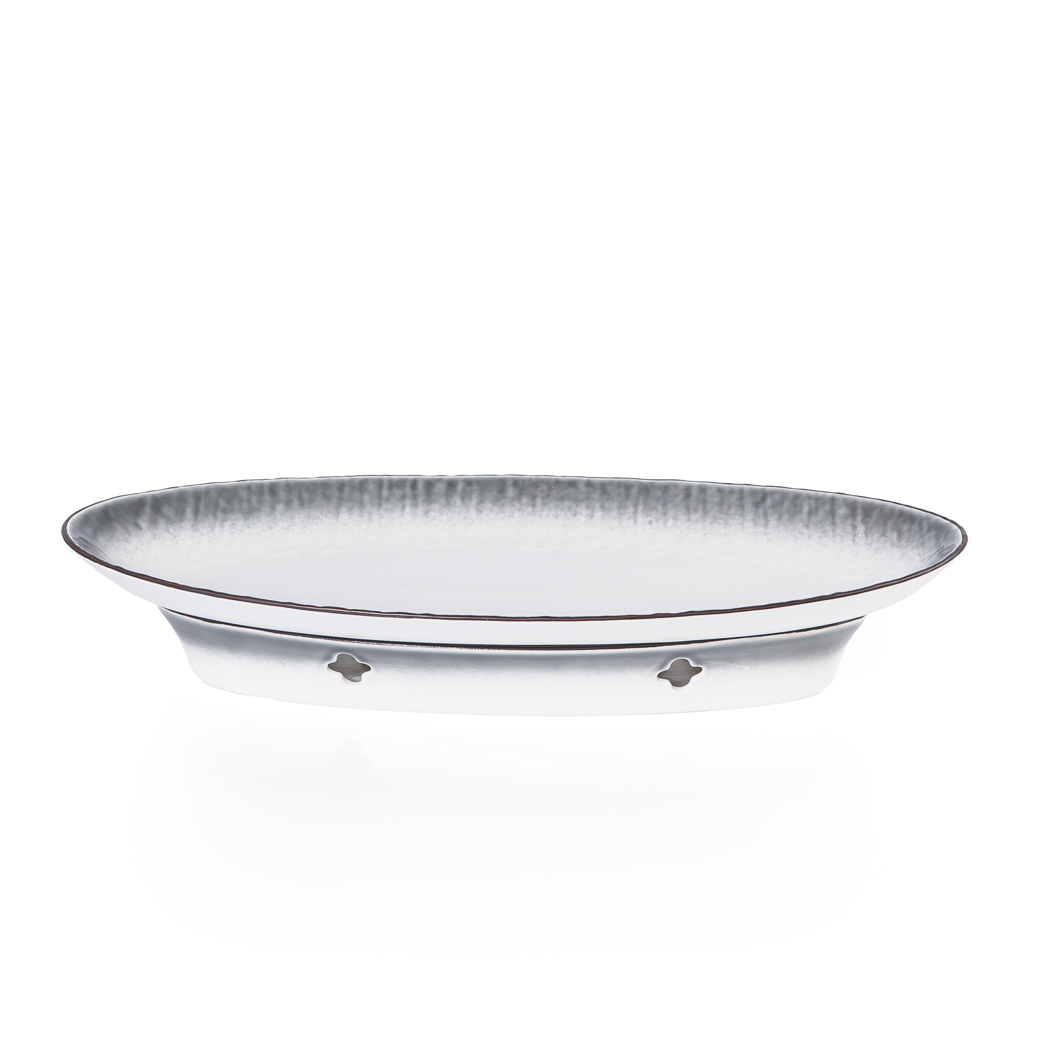 طبق سيراميك أنيق مع قاعدة موقد عملية