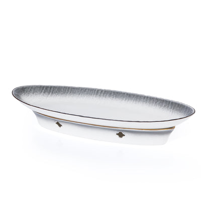 طبق سيراميك أنيق مع قاعدة موقد عملية