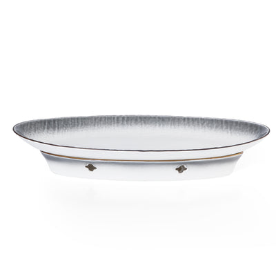 طبق سيراميك أنيق مع قاعدة موقد عملية