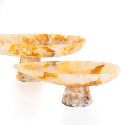 Set of 2 Resin Plates with gift box -Amber