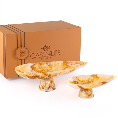 Set of 2 Resin Plates with gift box -Amber