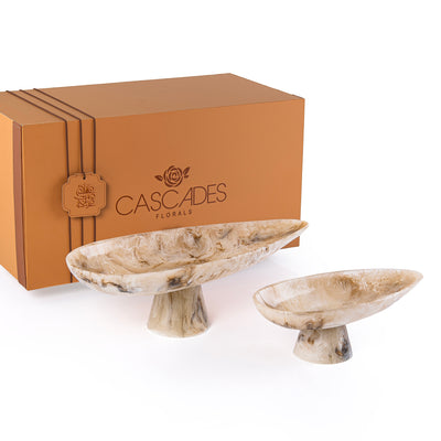 Set of 2 Resin Plates with gift box - Beige