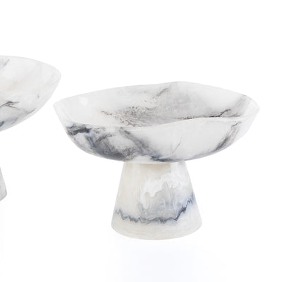 طقم 2 ستاند دائري من الريزن مع بوكس هدايا - أبيض و أسود