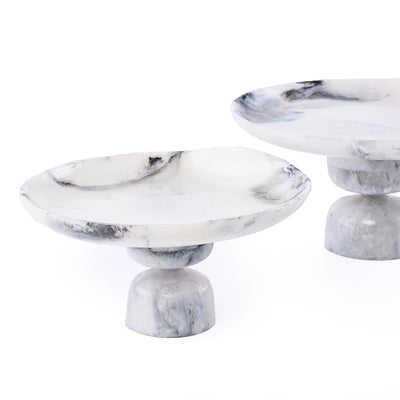 Set of 2 Resin Cake Stand with Gift Box - Black&white