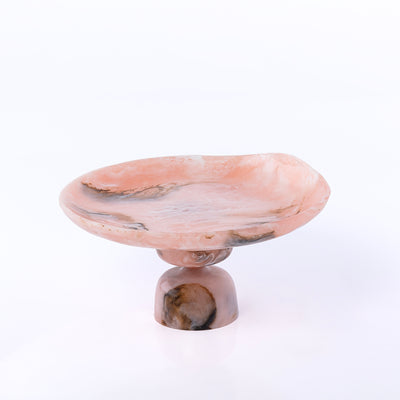 ستاند كيك من الراتنج وسط - وردي