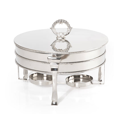 4.0L Silver Stainless Steel Round Food Warmer Chafing Dish