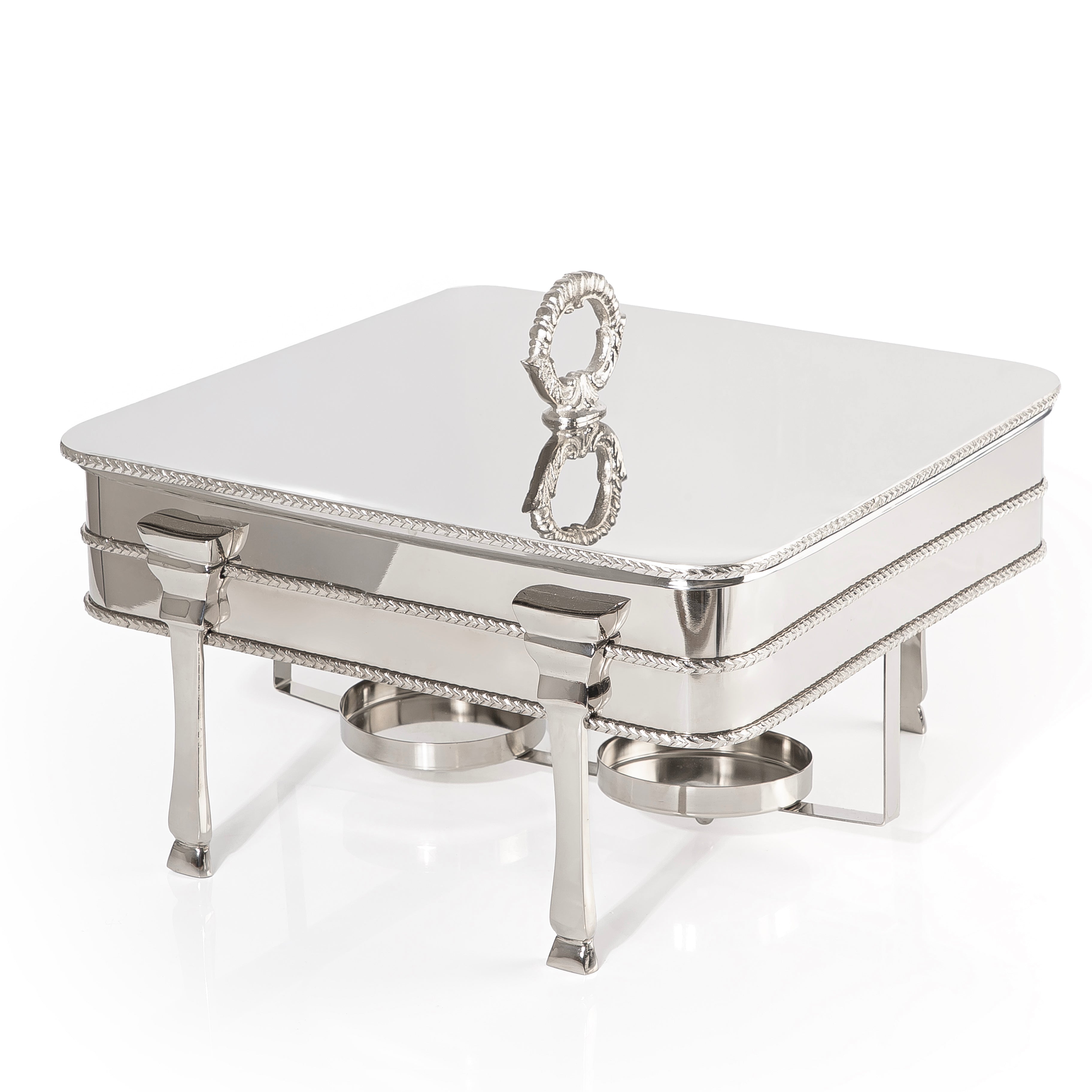 4.0L Silver Stainless Steel Square Food Warmer Chafing Dish