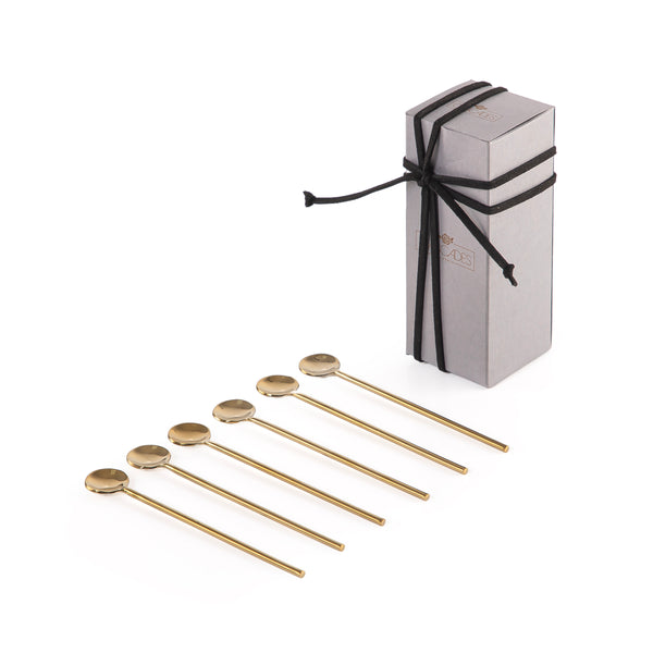 طقم من 6 ملاعق مع بوكس هدايا - ذهبي
