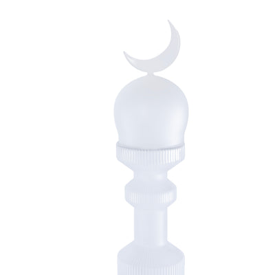 قطعة ديكور زجاجية علي شكل مأذنة حجم كبير مع بوكس هدايا - أبيض