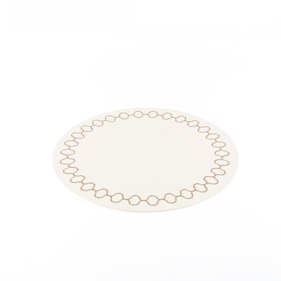Set of 6 Circular Faux Leather Dining Placemat - White