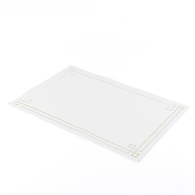 Set of 6 Rectangle Faux Leather Dining Placemat - White