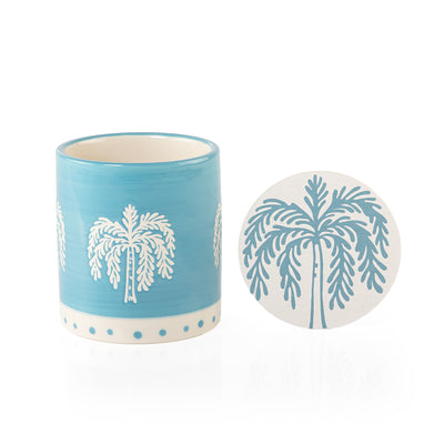 قرقيعان دائري مع غطاء - أزرق