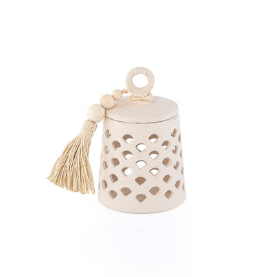 جار قرقيعان من الفخار مع غطاء - حجم متوسط