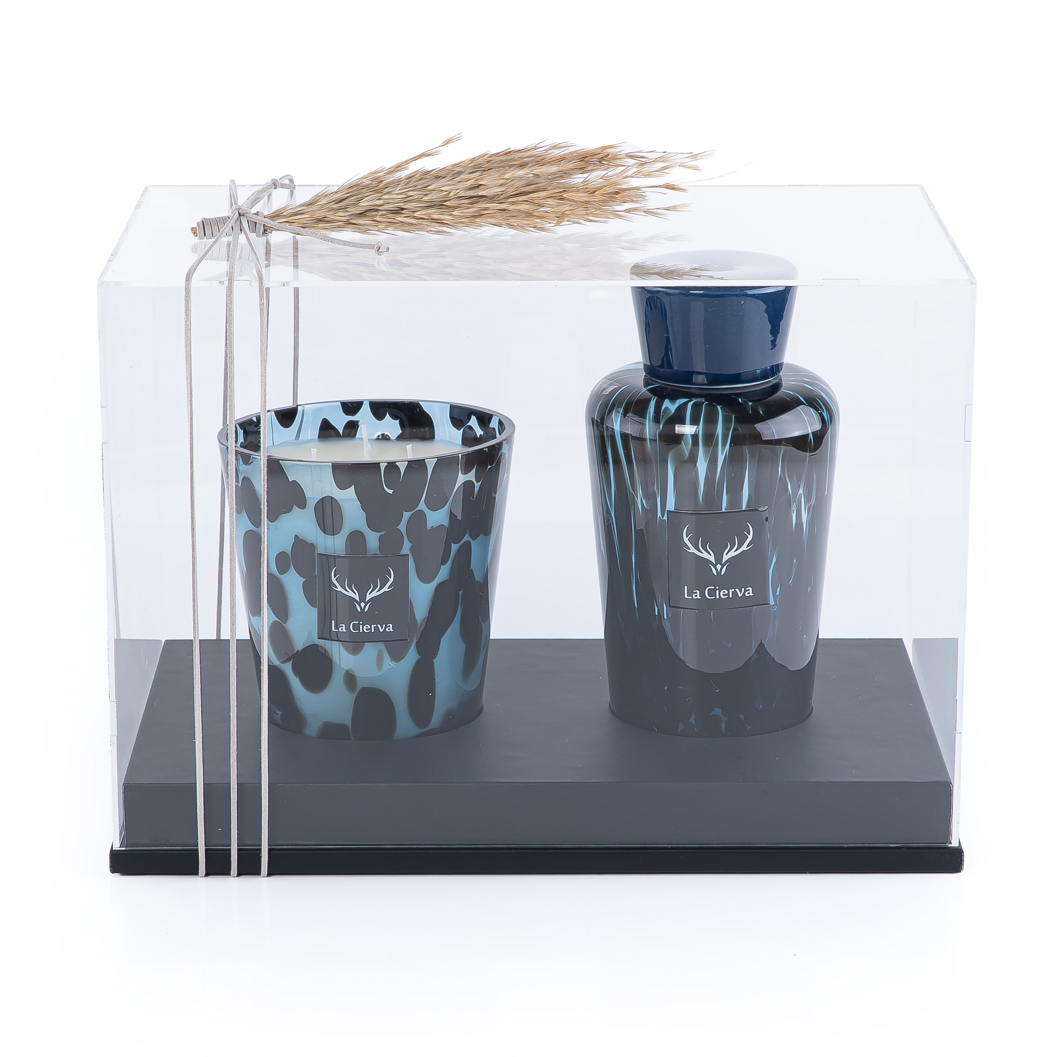 Fig & Magnolia Set of Candle & Diffuser-blue from la cierva With acrylic box