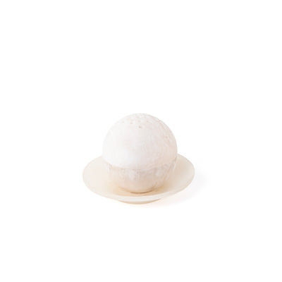 Round resin mabkhar set with cover & tray - white