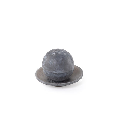 Round resin mabkhar set with cover & tray - grey