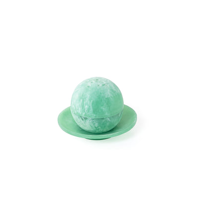 Round resin mabkhar set with cover & tray - green