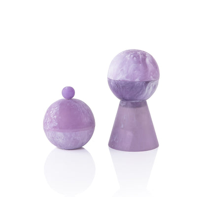 Round resin mabkhar with cover & bakhoor box - purple