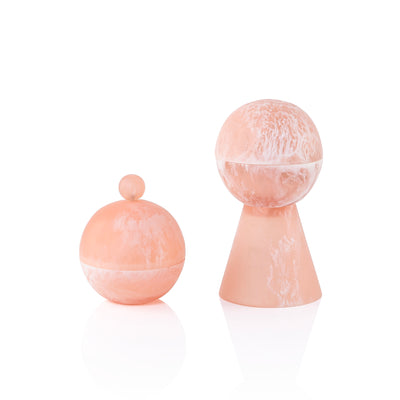 Round resin mabkhar with cover & bakhoor box - pink