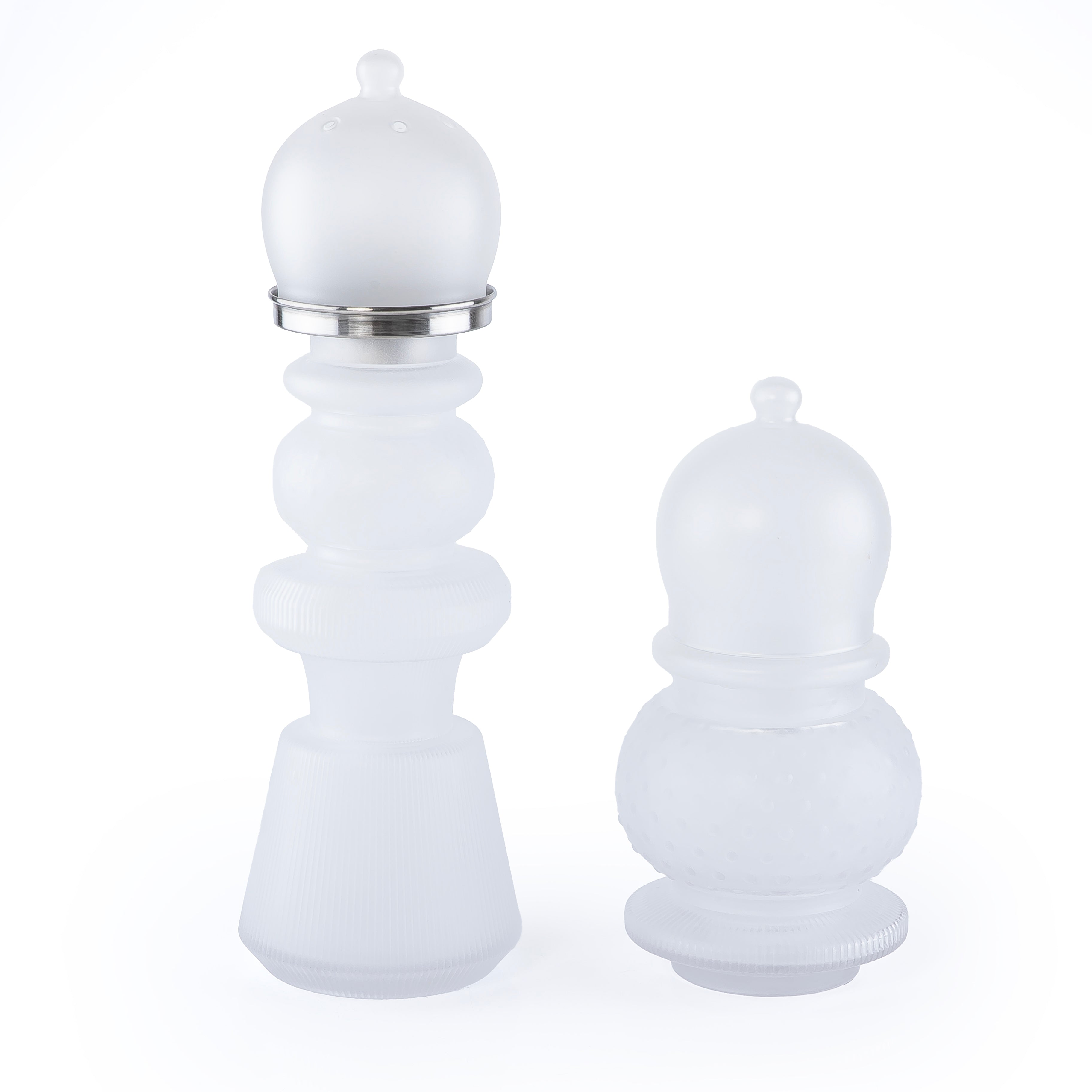 2 Pcs Large Mabkhar Set Glass Holder with Metal Burner & Dome – White