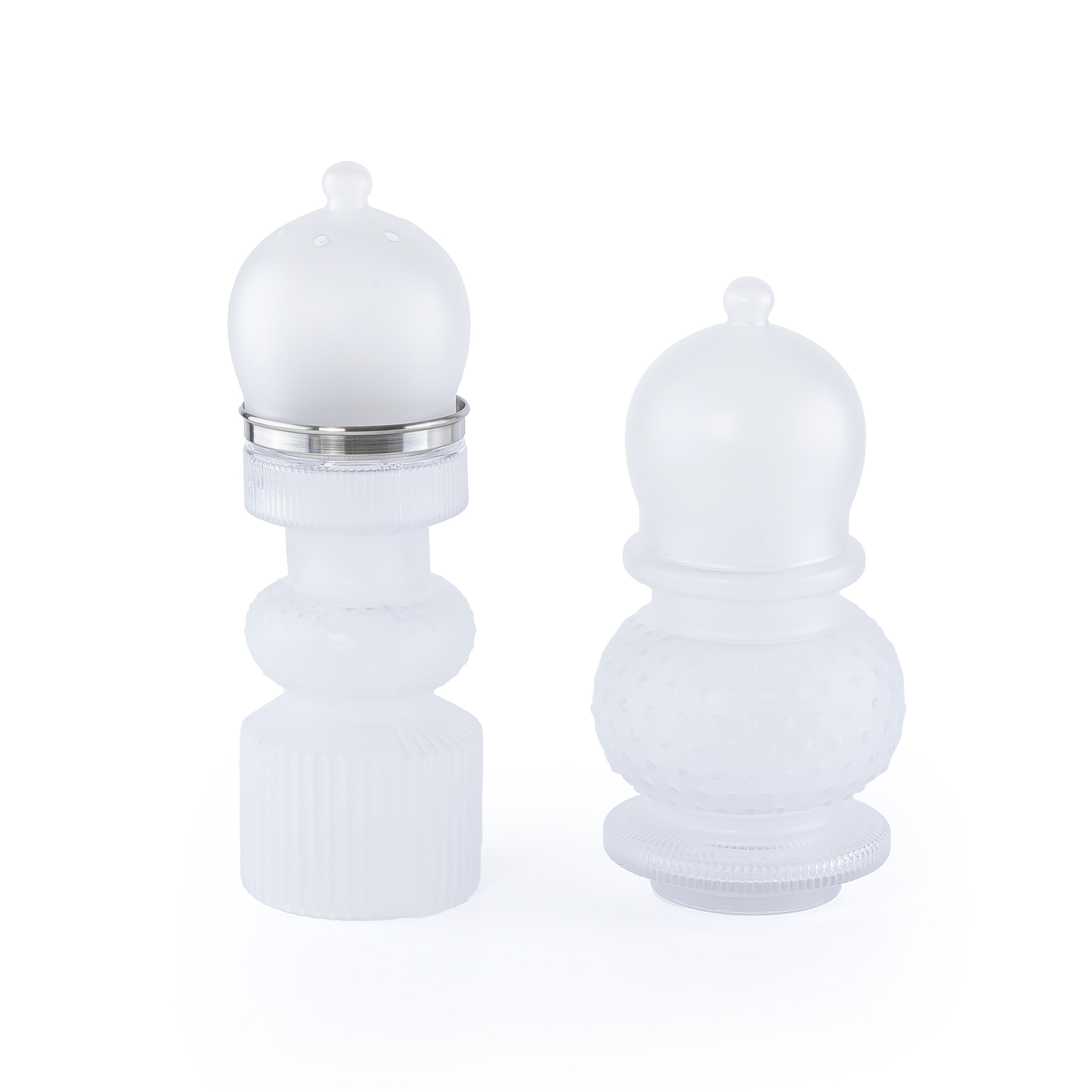 طقم مبخر زجاجي 2 قطعة صغير – أبيض