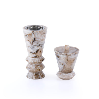 Elegant Resin Mabkhar Set of 2 pcs - Beige