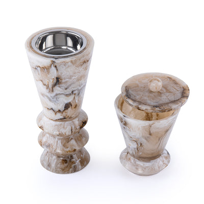 Elegant Resin Mabkhar Set of 2 pcs - Beige