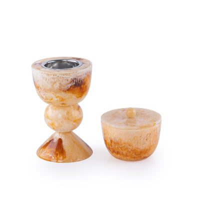 Elegant Resin Mabkhar Set of 2 pcs - Amber