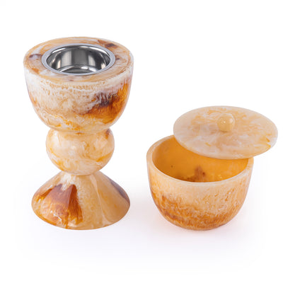 Elegant Resin Mabkhar Set of 2 pcs - Amber